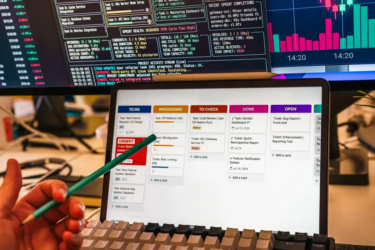 Tableau de bord d'un logiciel de gestion centralisée des frais professionnels avec graphiques et données